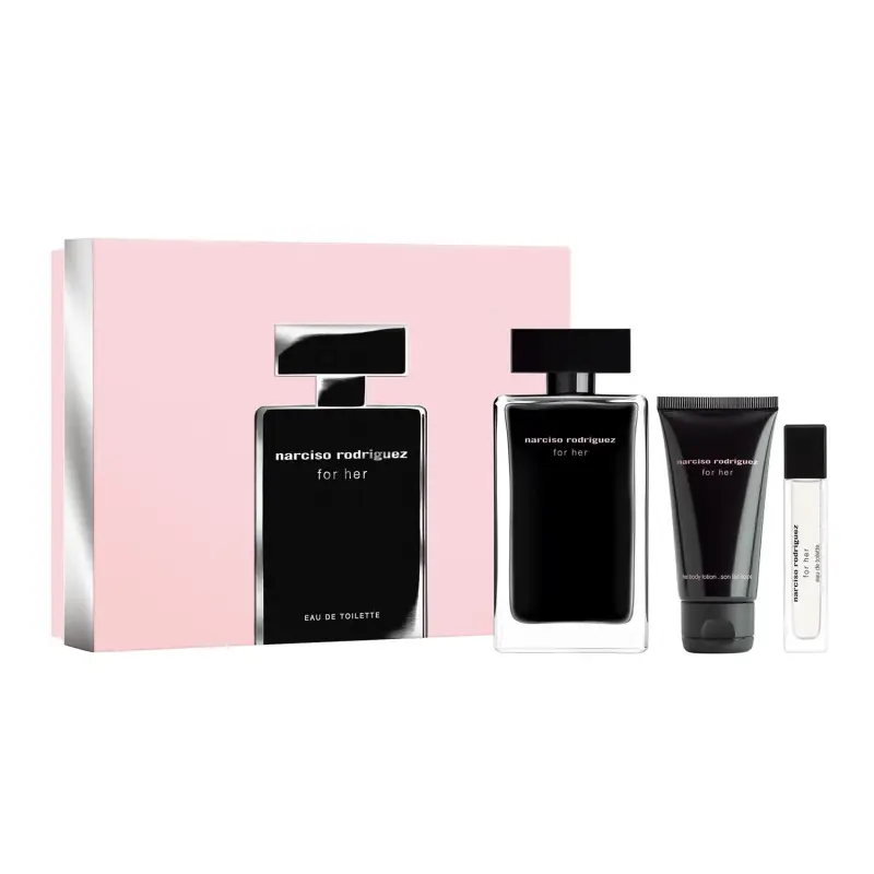 NARCISO RODRIGUEZ FOR HER EAU DE TOILETTE 50ML VAPORIZADOR + EAU DE TOILETTE 10ML VAPORIZADOR + 1 BODY LOTION + 50ML