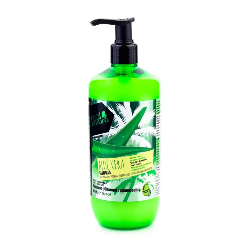 REAL NATURA ALOE VERA CHAMPU HIDRATANTE CON DOSIFICADOR 500ML