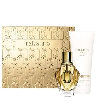 PACO RABANNE ONE MILLION GOLD EAU DE PARFUM 50ML VAPORIZADOR + LOCION CORPORAL PERFUMADA 100ML