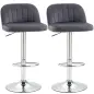 Juego de 2 Taburetes de Cocina Taburetes Altos con Altura Ajustable Asiento Giratorio 43x45x81-101 cm Gris