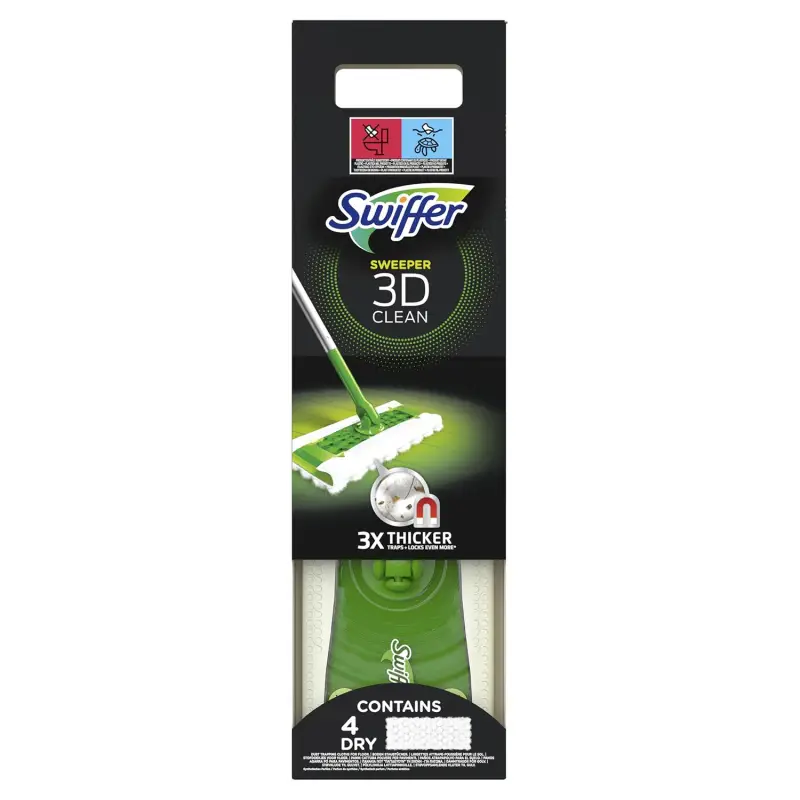 SWIFFER SWEEPER 3D CLEAN ESCOBA PACK CON COMPLEMENTOS 1UN