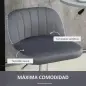 Juego de 2 Taburetes de Cocina Taburetes Altos con Altura Ajustable Asiento Giratorio 43x45x81-101 cm Gris