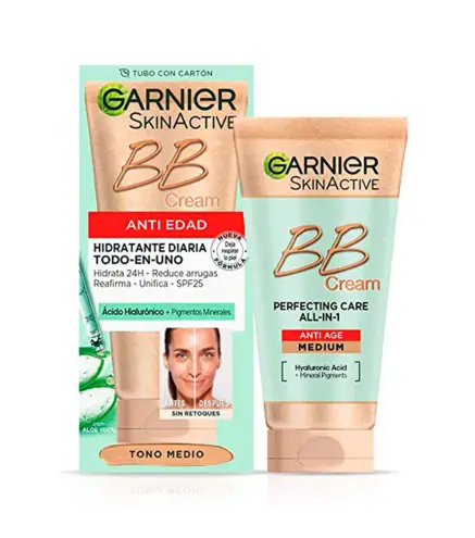 GARNIER SKINACTIVE BB CREAM CREMA HIDRATANTE ANTI-EDAD TONO MEDIO 1UN