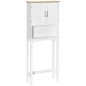 Mueble sobre Inodoro Armario Alto para Lavadora con Balda Interior Ajustable para Baño WC 64x22x165 cm Blanco