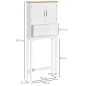 Mueble sobre Inodoro Armario Alto para Lavadora con Balda Interior Ajustable para Baño WC 64x22x165 cm Blanco