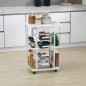 Carrito de Cocina con Ruedas Carrito Verdulero con Cajón Cestas y Estantes Laterales 57x37x83cm Blanco