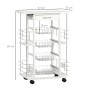 Carrito de Cocina con Ruedas Carrito Verdulero con Cajón Cestas y Estantes Laterales 57x37x83cm Blanco