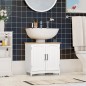 Mueble para Debajo del Lavabo Armario de Suelo para Baño de Madera Estilo Moderno 60x30x60 cm Blanco