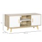 Mueble de TV para Televisores de hasta 55" Mueble con 2 Armarios y 2 Estantes 120x40x55 cm Natural y Blanco