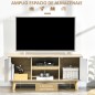 Mueble de TV para Televisores de hasta 55" Mueble con 2 Armarios y 2 Estantes 120x40x55 cm Natural y Blanco
