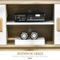 Mueble de TV para Televisores de hasta 55" Mueble con 2 Armarios y 2 Estantes 120x40x55 cm Natural y Blanco