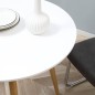 Mesa de Comedor Redonda para 2 Personas Mesa de Cocina Estilo Nórdico con Patas de Metal Ø72x75 cm Blanco Mate