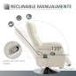 Sillón de Masaje Eléctrico con Reposapiés Sillón Relax Giratorio y Reclinable con Mando 68,5x77x117 cm Crema