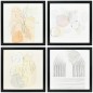 Set de 4 Cuadros en Lienzo de Pintura Abstracta Decoración Elegante para Dormitorio Salón 33x33 cm Multicolor
