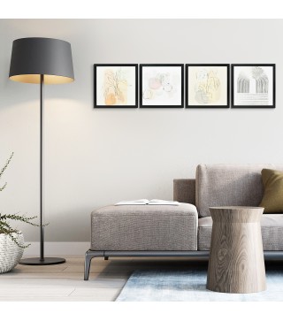 Set de 4 Cuadros en Lienzo de Pintura Abstracta Decoración Elegante para Dormitorio Salón 33x33 cm Multicolor