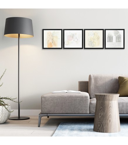 Set de 4 Cuadros en Lienzo de Pintura Abstracta Decoración Elegante para Dormitorio Salón 33x33 cm Multicolor