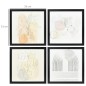 Set de 4 Cuadros en Lienzo de Pintura Abstracta Decoración Elegante para Dormitorio Salón 33x33 cm Multicolor