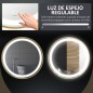 Espejo de Baño con Luz LED Táctil Función de Memoria Brillo y Color Ajustable y Reloj Ø60x4 cm Dorado Espejo de Baño con Luz LED Táctil Función de Memoria Brillo y Color Ajustable y Reloj Ø60x4 cm Dorado