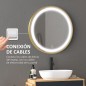 Espejo de Baño con Luz LED Táctil Función de Memoria Brillo y Color Ajustable y Reloj Ø60x4 cm Dorado Espejo de Baño con Luz LED Táctil Función de Memoria Brillo y Color Ajustable y Reloj Ø60x4 cm Dorado