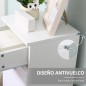 Armario Auxiliar de Baño Mueble de Baño de Suelo con Puerta Cajón y Estante Ajustable para Salón 35x30x77,5 cm Blanco