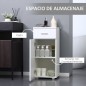 Armario Auxiliar de Baño Mueble de Baño de Suelo con Puerta Cajón y Estante Ajustable para Salón 35x30x77,5 cm Blanco