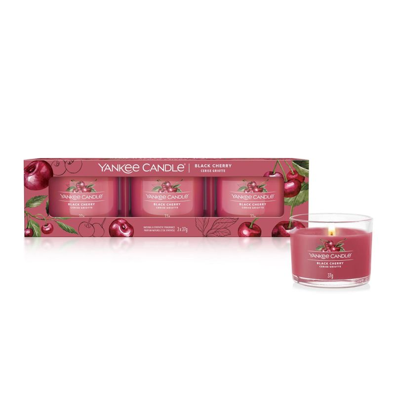 YANKEE BLACK CHERRY MINI VELA PACK 37GR