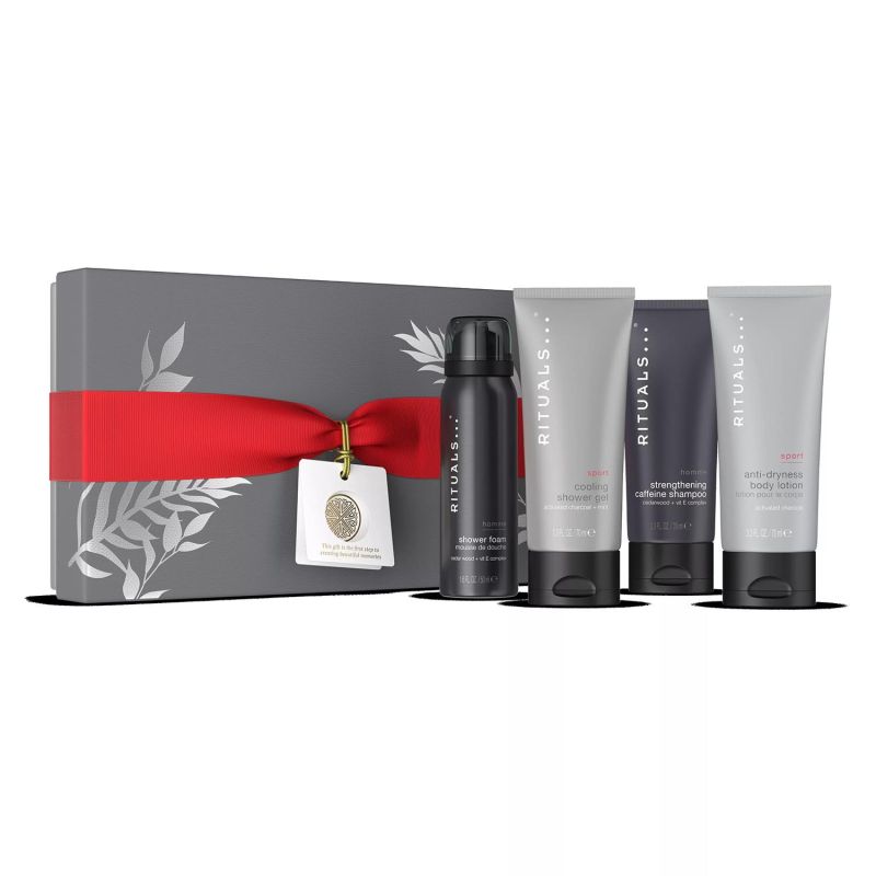 RITUALS HOMME COOLING GEL DE BAÑO 50ML + CHAMPU CAFEINA 75ML + ACONDICIONADOR 75ML