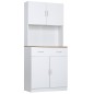 Armario Alacena de Cocina con Cajón 4 Puertas y Estantes Interiores Ajustables Mueble de Almacenaje 80x40x180 cm Blanco