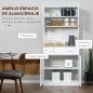 Armario Alacena de Cocina con Cajón 4 Puertas y Estantes Interiores Ajustables Mueble de Almacenaje 80x40x180 cm Blanco