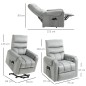 Sillón Relax Reclinable Eléctrico Levanta Personas, Sillón Elevador con 8 Puntos de Masaje, 2 Controles Remotos, Reposapiés, Tap