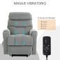 Sillón Relax Reclinable Eléctrico Levanta Personas, Sillón Elevador con 8 Puntos de Masaje, 2 Controles Remotos, Reposapiés, Tap