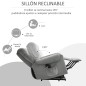Sillón Relax Reclinable Eléctrico Levanta Personas, Sillón Elevador con 8 Puntos de Masaje, 2 Controles Remotos, Reposapiés, Tap