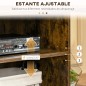 Mueble de TV para Televisores hasta 55 Pulgadas con 4 Compartimentos Estante Ajustable 110x40x50 cm Marrón Rústico