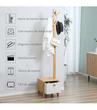 Perchero de Pie con Banco