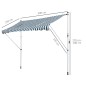 Toldo Manual Retráctil 300x150x170-280 cm con Altura Ajustable Manivela y Protección Solar para Terraza Verde