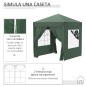 Cenador de Jardín 2x2m con 4 Paredes Laterales Tela Oxford 2 Puertas 2 Ventanas y Bolsa de Transporte Impermeable Verde Cenador de Jardín 2x2m con 4 Paredes Laterales Tela Oxford 2 Puertas 2 Ventanas y Bolsa de Transporte Impermeable Verde