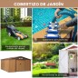 Cobertizo de Jardín 340x386x200 cm 12,4 m² Caseta Exterior de Metal con Puertas Correderas y Ventilaciones Ocre