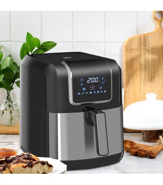 Freidora sin Aceite 6,5L 1700W Freidora de Aire Caliente con 8 Programas Pantalla LED Táctil Temperatura Ajustable Temporizador