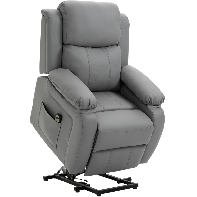 Sillón Relax Levanta Personas Sillón Elevador con Control Remoto Reclinación Eléctrica 160° Reposapiés 76x90x105 cm Gris Sillón Relax Levanta Personas Sillón Elevador con Control Remoto Reclinación Eléctrica 160° Reposapiés 76x90x105 cm Gris