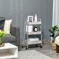 Carrito Auxiliar con Ruedas Carro de Almacenaje de 3 Niveles para Baño Salón Cocina Oficina 45x31x79,4 cm Gris
