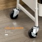 Carrito Auxiliar con Ruedas Carro de Almacenaje de 3 Niveles para Baño Salón Cocina Oficina 45x31x79,4 cm Gris