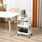 Carrito de Cocina con Ruedas Carro de Almacenamiento con Cajón Extraíble 2 Cestas y Frenos para Baño Salón Dormitorio 43,9x30,5x