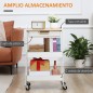 Carrito de Cocina con Ruedas Carro de Almacenamiento con Cajón Extraíble 2 Cestas y Frenos para Baño Salón Dormitorio 43,9x30,5x